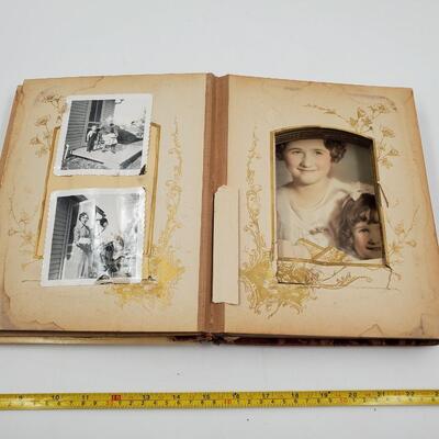 VERY OLD  SCRAPBOOK WITH PHOTOS