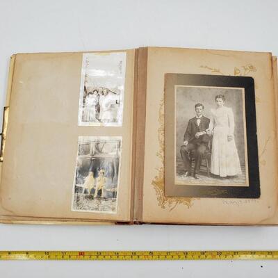 VERY OLD  SCRAPBOOK WITH PHOTOS