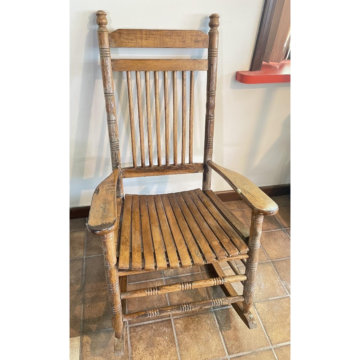 CRACKER BARREL WOODEN ROCKING CHAIR