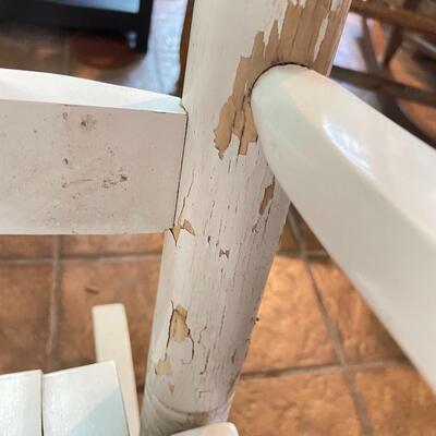 CRACKER BARREL WHITE WOODEN ROCKING CHAIR 