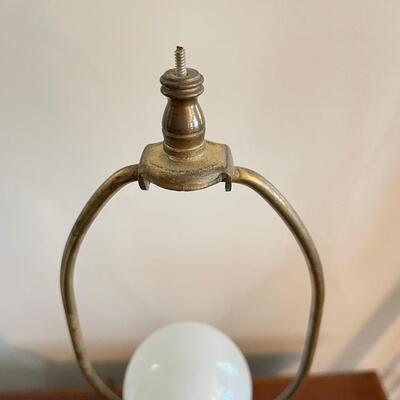 TAN AND ORANGE POTTERY LAMP