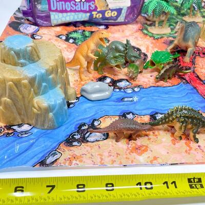 ANIMAL PLANET â€œDINOSAURS TO GOâ€ PLASTIC DINOSAURS & MAT IN BACKPACK