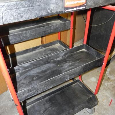 LOT 21  COMMERCIAL RUBBERMAID LADDER CART