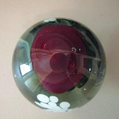 Hand Crafted Paperweight Signed by Artist- 2 1/2