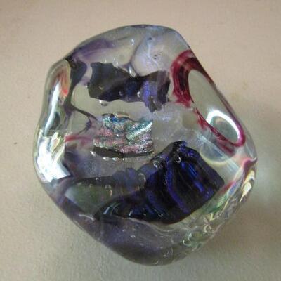 Hand Crafted Paperweight Signed by Artist- 2 1/2
