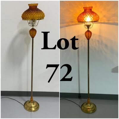 [72] VINTAGE | Single Amber Glass Lamp | MCM Decor