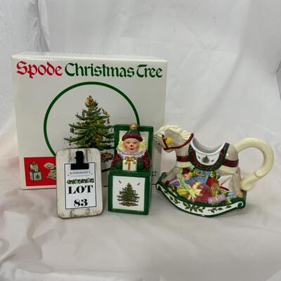[83] SPODE | Christmas Tree | Figural Creamer and Sugar | MIB