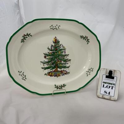 [84] SPODE | 15â€ Oblong Platter | Christmas Tree
