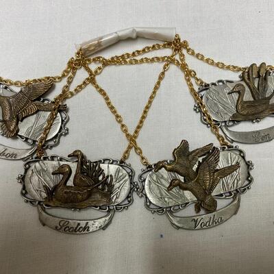Set of 4 liquor decanter name plates