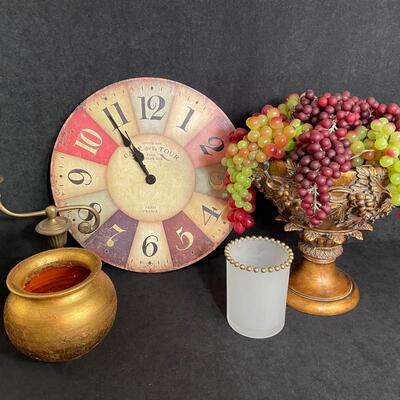 Lot 11  Decor Misc with Wall Clock