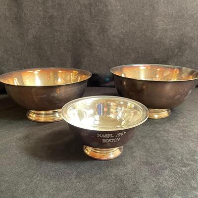 Lot 24  Three Silver Plate Bowls