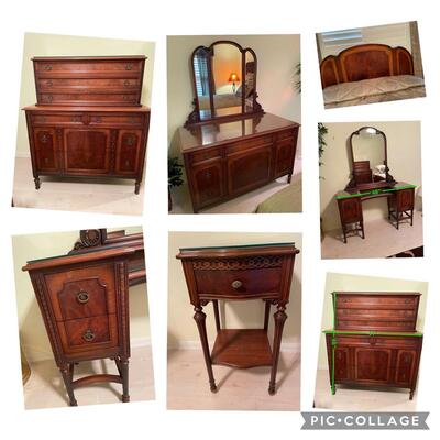41-C  Antique Chest of Drawers with Companion Pieces