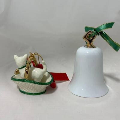 [96] SPODE | Christmas Tree Bell | Cat in Basket Ornament