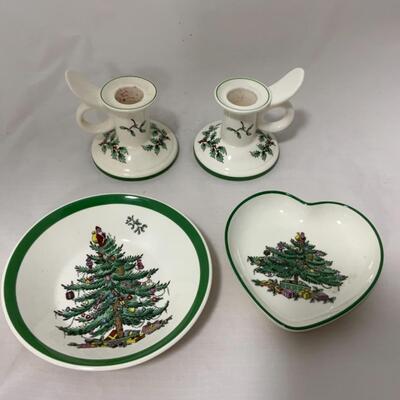 [97] SPODE | Christmas Tree | Short Candle Holders | Trinket Dishes