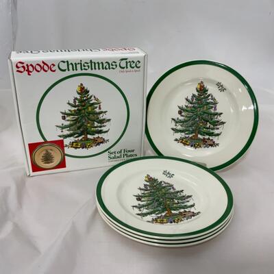 [101] SPODE | Set of 4 Salad Plates | Christmas Tree