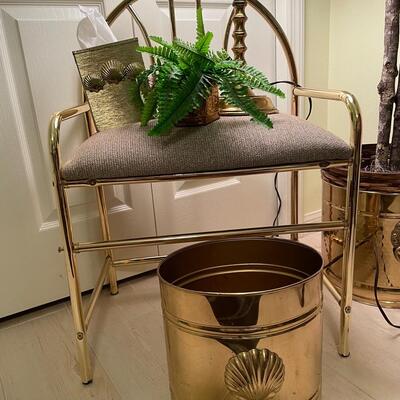 Lot 50  Brass Decor Misc with Vanity Bench