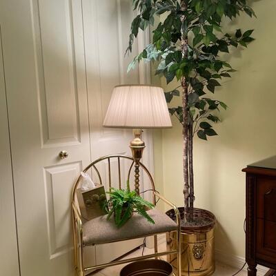 Lot 50  Brass Decor Misc with Vanity Bench