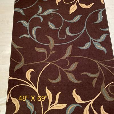 Lot 51  Brown and Aqua Rug 4' X 6'