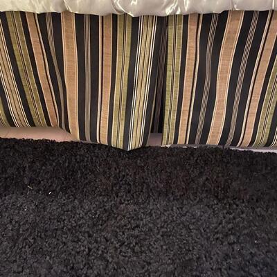 Lot 52  Palm Motif Custom Bedding Ensemble
