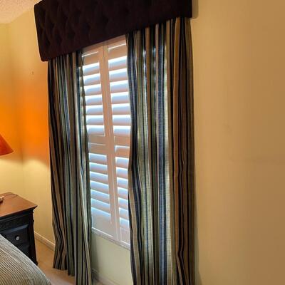 Lot 52-A  Custom Drapery Panels with Upholstered Cornice