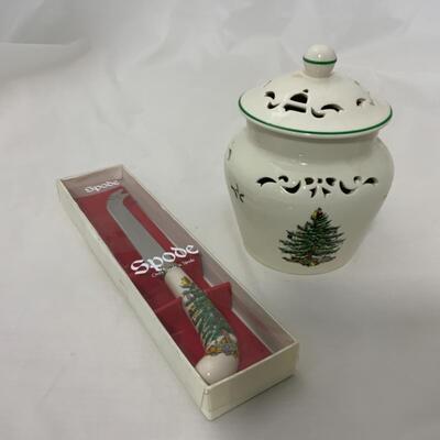 [103] SPODE | Potpourri Lidded Jar | Cheese Knife | Christmas Tree 