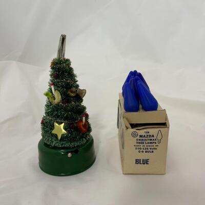 [109] VINTAGE | Light Up Mini Christmas Tree | Blue Blubs