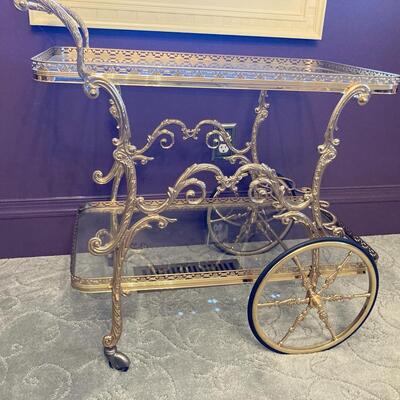 Brass & Glass Teacart 