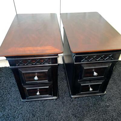 Lot 58  Pair of Black Night Stands