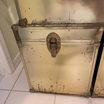 Lot 64  Three Brass Trunks and Silk Ivy