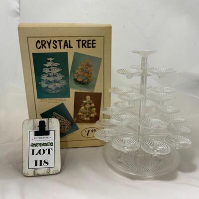 [118] VINTAGE | Crystal Tree Display | Appetizer | Ornament