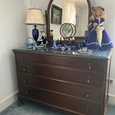 Antique Solid Mahogany 4 drawer dresser by Holland Furniture Co.