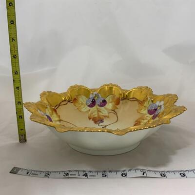 [119] ANTIQUE | MZ Austria Hand Painted Bowl | Gold Gilded