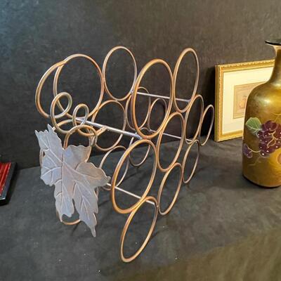 Lot 128  Wine rack and Decor Misc
