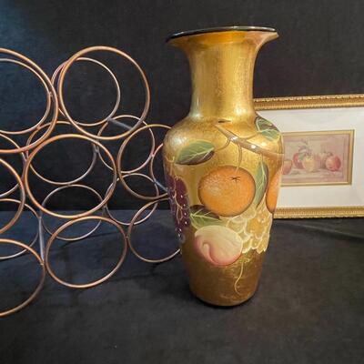 Lot 128  Wine rack and Decor Misc