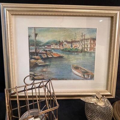 Lot 129  Decor Misc with Framed Print  