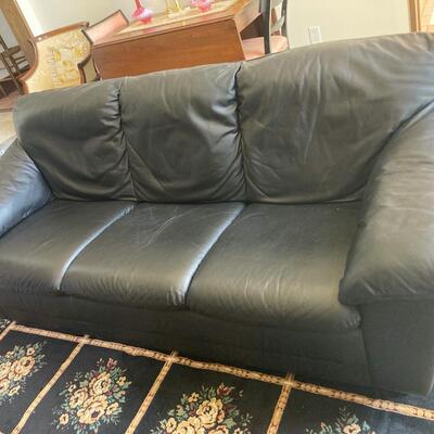 Black leather sofa