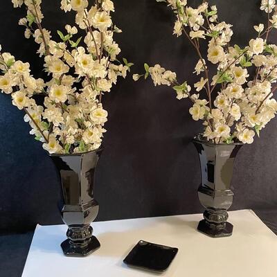 Lot 138 Pair of Black Ceramic Vases