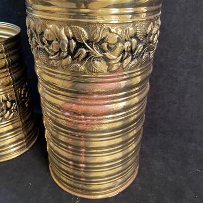 Lot 139  Brass Umbrella Stand and Wastebasket