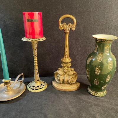 Lot 148  Decor Misc with Brass Doorstop