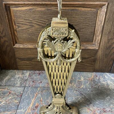 Brass Peacock Fireplace Screen