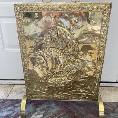 Brass fireplace screen