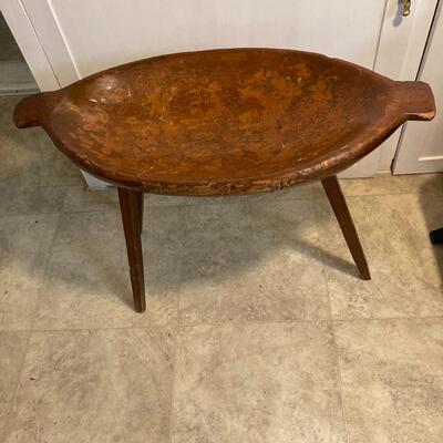 Antique Dough Bowl on 3 legs