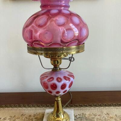Cranberry Coin Dot Lamp
