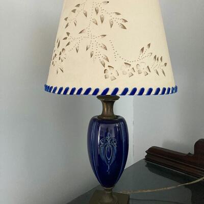 Pair of Navy lamps with custom shades