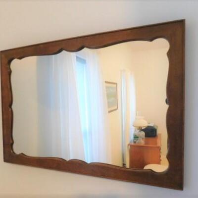 Vintage Wood Frame Wall Mirror