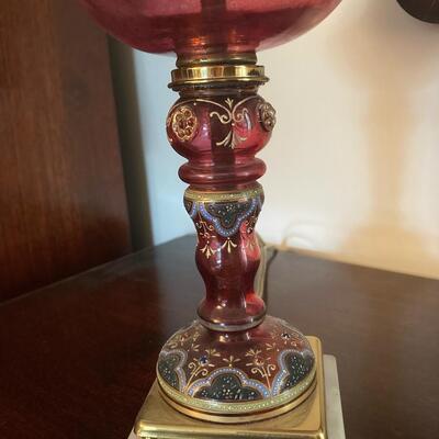 Stunning Cranberry Lamp with custom shade