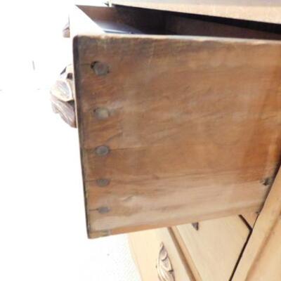 Antique Chest Of Drawers with Vanity Mirror and Marble Top 