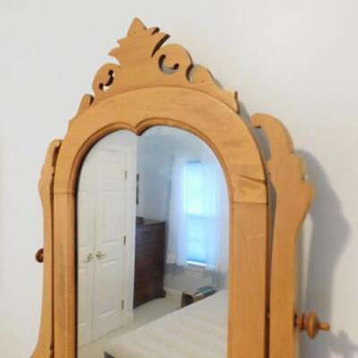 Antique Chest Of Drawers with Vanity Mirror and Marble Top 