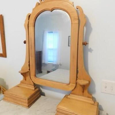Antique Chest Of Drawers with Vanity Mirror and Marble Top 