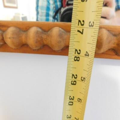 Vintage Turned Wood Barley Twist Framed Beveled Mirror 
